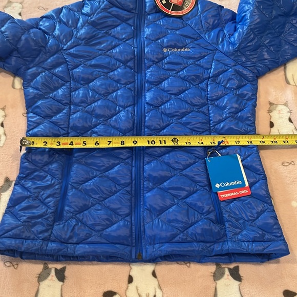 New! Columbia White Pine Thermal Coil Blue Quilted Packable Jacket Large - Picture 15 of 16